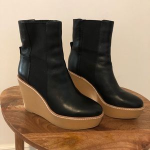 Black platform boots